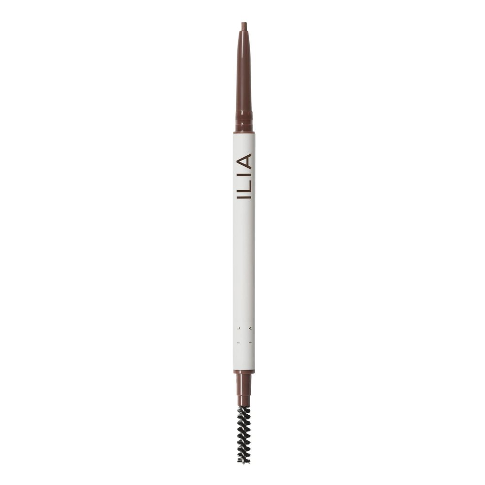 ILIA - In Full Micro-Tip Brow Pencil with Spoolie | Buildable Pigment, Fade-Resistant | Safe for Sensitive Eyes, Fragrance + Silicone-Free | Non-Toxic, Vegan, Cruelty-Free, Clean Makeup (Soft Brown)