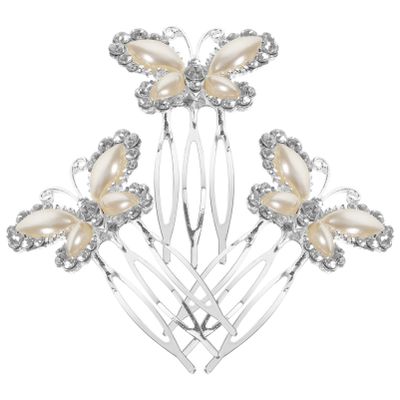 Beaupretty 3pcs Bridal Rhinestone Hair Comb Elegant Design Hair Accessories for Weddings for Brides and Bridesmaids Stunning Side for Formal Occasions