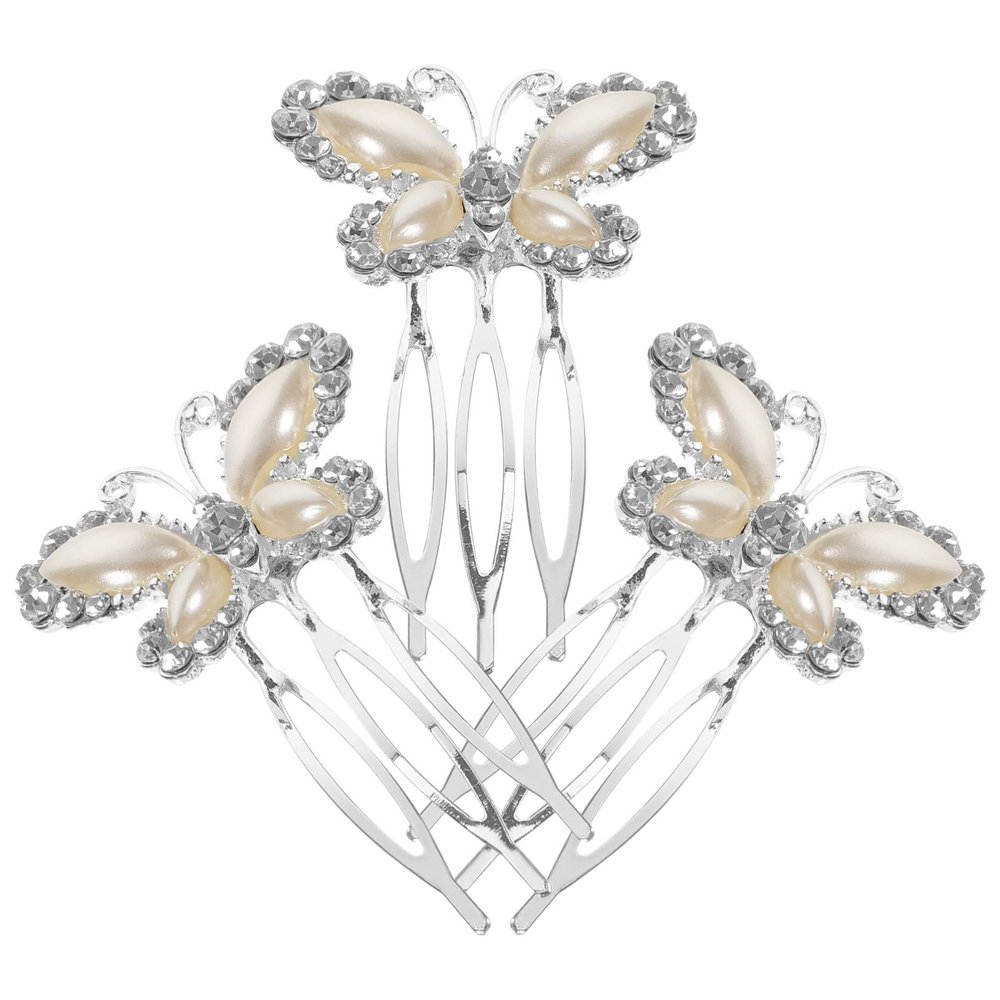 Beaupretty 3pcs Bridal Rhinestone Hair Comb Elegant Design Hair Accessories for Weddings for Brides and Bridesmaids Stunning Side for Formal Occasions