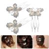 Beaupretty 3pcs Bridal Rhinestone Hair Comb Elegant Design Hair Accessories for Weddings for Brides and Bridesmaids Stunning Side for Formal Occasions view 2