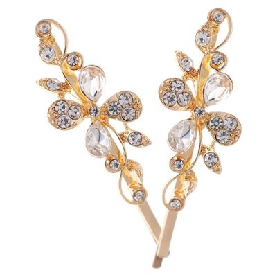 Beaupretty 2pcs Elegant Bobby for Women Hair Accessories for Weddings Brides and Special Occasions Decorative Floral Design Hair Clips for Everyday Use