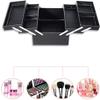 RMENST Makeup Train Case Portable Cosmetic Box Jewelry Organizer Carrying with Handle Makeup Storage Box Travel Cases (Color : Black) view 3