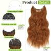 KooKaStyle Invisible Wire Hair Extensions with Transparent Headband Adjustable Size 4 Secure Clips Long Wavy Secret Wire Synthetic Hairpiece for Women(30C#Copper Auburn 20Inch) view 2