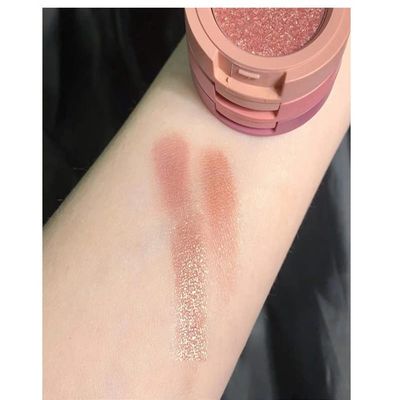 3 In 1 Eyeshadow Palette Matte Pearlescent Eyeshadow Long-lasting Waterproof Eye Shadow Portable Makeup Cosmetics Beauty Tool (04# broken diamond rose)