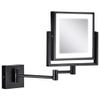 Wall Mounted Makeup Mirror with LED Lights, 1x/3x Magnification, 360 Degree Swivel, Flexible Gooseneck, and Locking Suction, 8"x8" Double Sided Vanity Magnifying Mirror for Bathroom ( Color : Matte Bl view 3