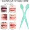 10 Pcs Lip Scrub Brush, Ooloveminso Silicone Lip Scrubber Exfoliator Tool, Soft Double-Side Lip Brush Exfoliating for Dark Lips, Lip Care and Beauty-Green view 3