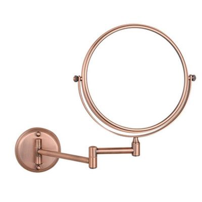 8-Inch Wall Mounted Makeup Mirror, Double Sided Magnifying Makeup Mirror for Bathroom, 3x/5x/7x/10x Magnification, 360 Degree SwivelNo Light, Extendable Arm, Round ( Color : Red Bronze , Size : 10X )