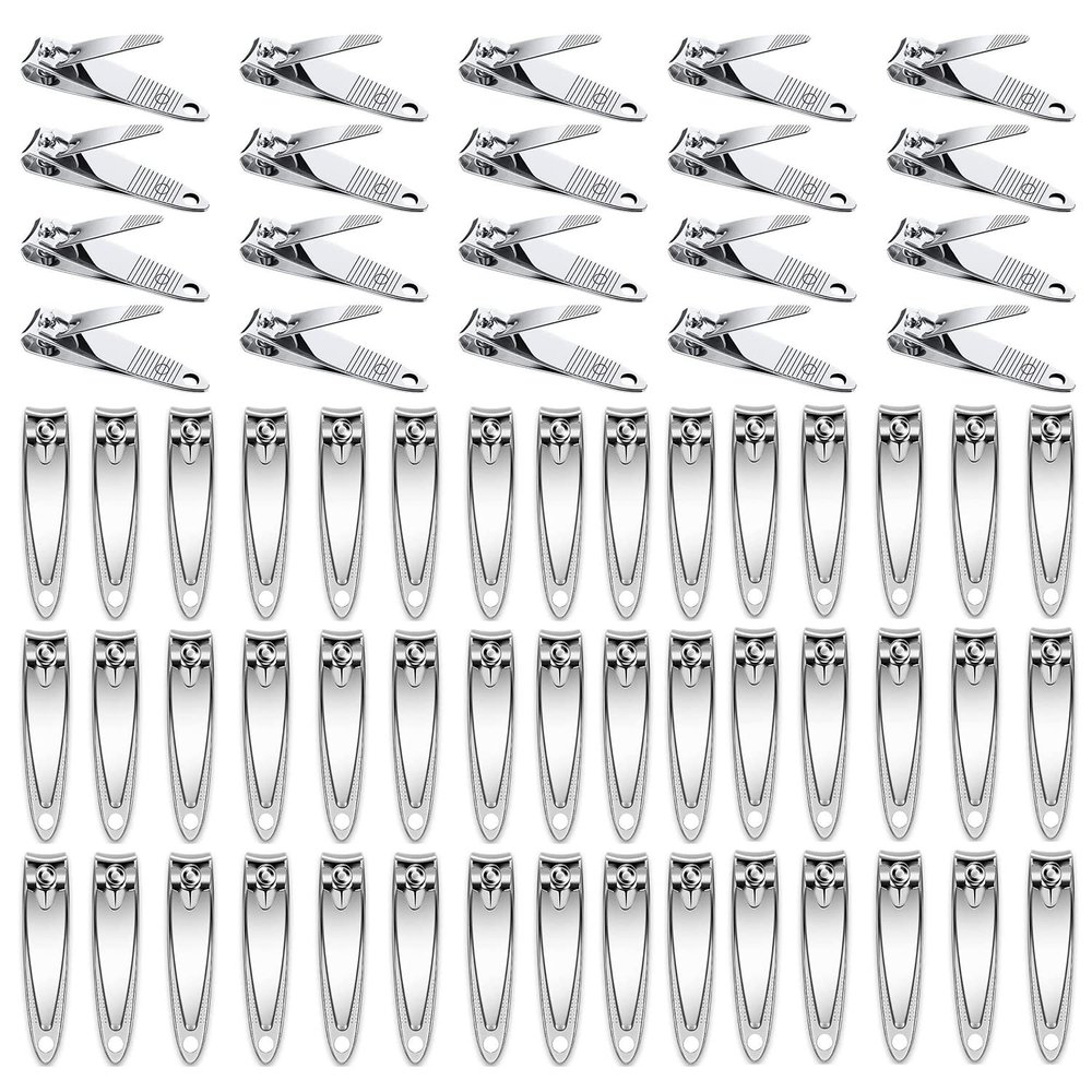 80 Pack Nail Clippers Bulk,Nail Clipper Set Flat Trimmer Portable Bulk in Bulk,Nail Supplies Manicure Tools for Women Man Adult Homeless Care