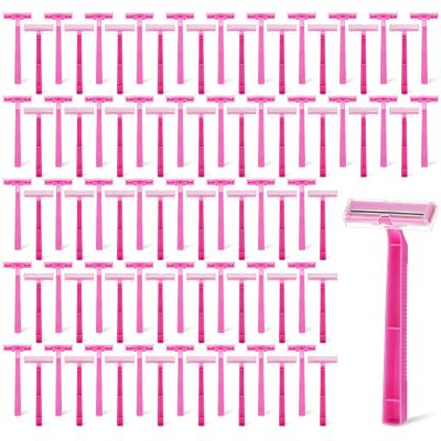 Hanaive Women's Disposable Razors Bulk Twin Blade Disposable Stainless Steel Hospitality Quality Shaver Multipurpose Portable Shave Razor Manual for Bathing Hotel Travel(Pink,300 Pcs)