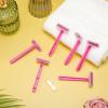 Hanaive Women's Disposable Razors Bulk Twin Blade Disposable Stainless Steel Hospitality Quality Shaver Multipurpose Portable Shave Razor Manual for Bathing Hotel Travel(Pink,300 Pcs) view 4