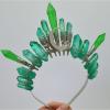 Bobbird HANDMADE NATURAL CRYSTAL CROWN,Women Amethyst Crystal Crown Headband Raw Quartz Tiara Moon Goddess Bridal Headpiece for Festival Wedding Party Photography (04) view 1