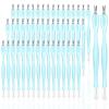50Pcs Nail Cuticle Trimmer Rubber Nail Cleaner,heemeei Plastic Handle Cuticle Knife, Double End Nail Dead Skin Fork Cuticle Pusher Bulk Nail Art Cuticle Remover Tools for Girls Women and Men-Blue view 1