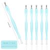 50Pcs Nail Cuticle Trimmer Rubber Nail Cleaner,heemeei Plastic Handle Cuticle Knife, Double End Nail Dead Skin Fork Cuticle Pusher Bulk Nail Art Cuticle Remover Tools for Girls Women and Men-Blue view 2