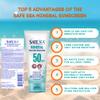Safe Sea Zinc Oxide Sunscreen SPF50 | Clear Mineral Face Sunscreen Without White Cast | Anti-Jellyfish Sting Protective Lotion | Coral Reef Safe | Travel Size - 2Oz (60ml), Pack of 2 view 2