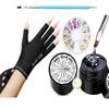 modelones Professional UPF99+ UV Protection Gloves and Rhinestone Glue for Nail, No Wipe Nail Gem Glue, Super Strong Adhesive Glue Gel with Nail Charms & Dual-Use Nail Brush for Nail Rhinestones/Nail view 1