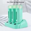3pcs Roller Wax Warmer Machine, Independent Switch Hair Removal Wax Heating Machine Roll On Portable Epilator Machine Set, Wax Machine view 3