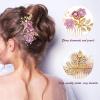 inSowni 20 Pack Classic White Dusty Pink Blue Flower Bridal Wedding Hair Side Combs+U-shaped Flower Hair Pins+Twist Spiral Pearl Hair Pins Pieces Headpieces Accessories for Brides Bridesmaids Women Girls (Purple) view 2