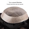 Mens Toupee for Men Fine Mono Human Haire Hairpiece Poly Skin Around Hair System Hairpiece Durable NPU Monofilament Wig Hair Replacement for Men (6''X9'', 1B# Natural Black) view 2