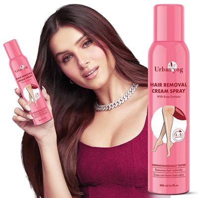 Urban Yog Painless Depilatory Spray for Women's Body Hair Removal - 6.76 Fl Oz | For Legs, Hands, Underarms & Back