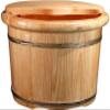 Bsetain Household Foot Bath Barrel, Solid Wood Foot Washing Barrel, Thick Foam Foot Barrel Foot Spa Bath Massager (Color : 26cm with Cover) view 1