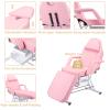 Facial Chair Massage Salon Tattoo Chair with Two Trays Esthetician Bed with Hydraulic Stool,Multi-Purpose 3-Section Facial Bed Table, Adjustable Beauty Barber Spa Beauty Equipment (Color : Pink) view 2