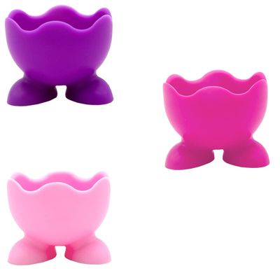 3pcs Beauty Sponge Egg Stand Silicone Makeup Sponge Holder Makeup Blender Stand Container Pink Purple Hotpink