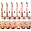 ABELYN 2-in-1 Cream Eyeshadow Stick 6 Colors Metallic Shimmer Eye Shadow Sticks & Highlighter Makeup Liquid Eye Shadow Pencil for Eyes (Pack of 6) view 1