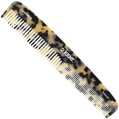 Kent 9T Fine Tooth and Wide Tooth Hair Combs - Large Detangler Handmade Dressing Comb - Wet & Dry Use, Durable Grooming for Women & Men - Made in England (WhiteTokyo)