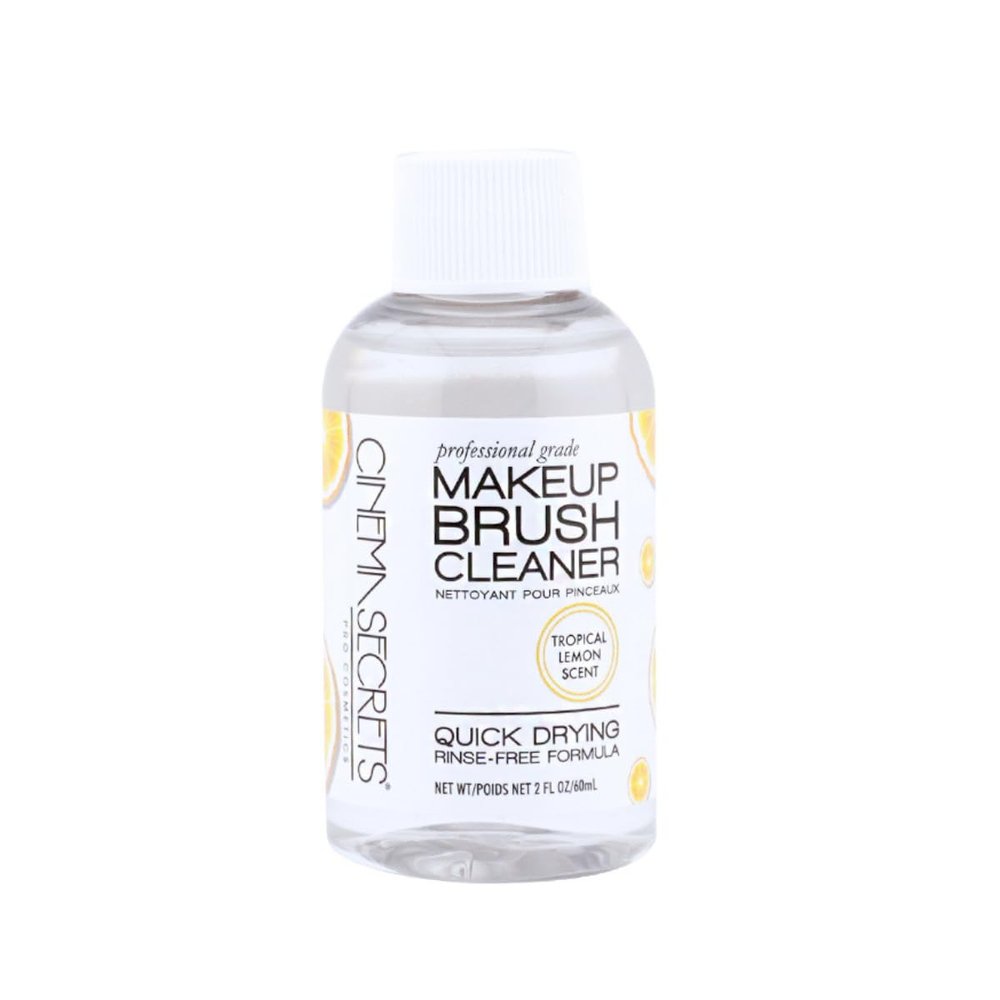 Cinema Secrets Original Makeup Brush Cleaner Solution - Professional Cleanser for Makeup Brushes - Quick-Drying, Rinse-Free Formula - Removes Stubborn Waterproof Make Up - Lemon (2 fl oz)