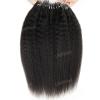 10inch Micro Link Hair Extensions Real Human Hair Kinky Straight 50g 50strands Microlink Human Hair Extension for Black Women Beaded Invisilable Micro Ring Extension Natural Black view 2