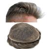 Hair Wonders Full Swiss Lace Toupee for Men Real Human Hair System Lace Front Hair Replacement Systems Mens Toupee Hair Piece Natural Hairline8x10-100% density630# LIGHT BROWN+30% Gray view 4