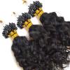 10inch Micro Link Hair Extensions Real Human Hair Water Wave 50g/Bundle 50strands Microlink Human Hair Extension for Black Women Beaded Invisilable Micro Ring Extension Natural Black view 2