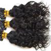 10inch Micro Link Hair Extensions Real Human Hair Water Wave 50g/Bundle 50strands Microlink Human Hair Extension for Black Women Beaded Invisilable Micro Ring Extension Natural Black view 3
