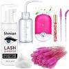 Shmian Lash Shampoo for Lash Extensions, Lash Fan 50ml Eyelash Foam cleanser with 50 Pcs Eyelash Brush and Rinse Bottle Oil Free/Sulfate Free Eyelash Wash Remover For Eyelash Extension Makeup, Rose view 1