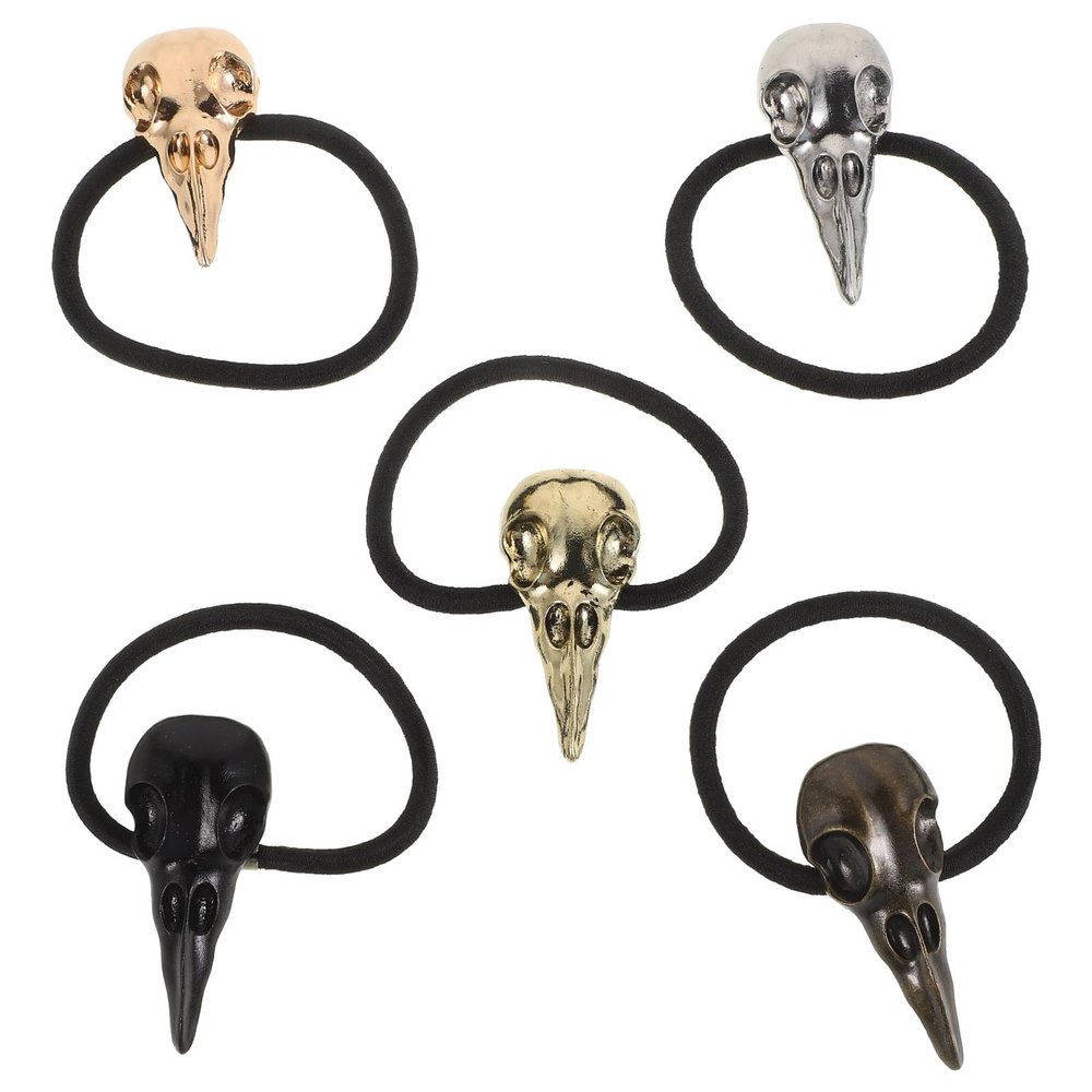 FOMIYES 5pcs Skull Hair Tie Hair Band for Men Skull Hair Clip Hair Claw Clips for Women Skull Hair Accessories Mens Hair Ties Elastic Ponytail Holders Hair Ties for Women Hair Ties for Men
