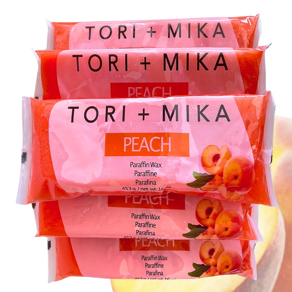 Tori Mika Paraffin Wax Refills, 6 lbs Scented Paraffin Wax Blocks for Paraffin Bath, Paraffin Wax Machine Refills for Hand Feet Dry Skin, Help Stiff Muscles and Pain (Peach, 6 lbs)
