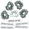 Bachelorette Party Survival Kit Fillers - Set Includes: (1) Silver Bride to Be Nail File, (1) White Satin Scrunchie, (4) Bride Squad Files, & (4) Silver Scrunchies - Favor Set (1Bd,4Sq,1Wht,4Slv) SLV view 1