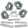 Bachelorette Party Survival Kit Fillers - Set Includes: (1) Silver Bride to Be Nail File, (1) White Satin Scrunchie, (4) Bride Squad Files, & (4) Silver Scrunchies - Favor Set (1Bd,4Sq,1Wht,4Slv) SLV view 2