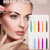 100Pcs Micro Eyebrow Brush, Eyelash Comb Brushes with Cap, Portable Brow Lamination Brush, Multifunctional Brow Brushes for Eyebrows Eyelash Extensions Tool (10Colors) view 2