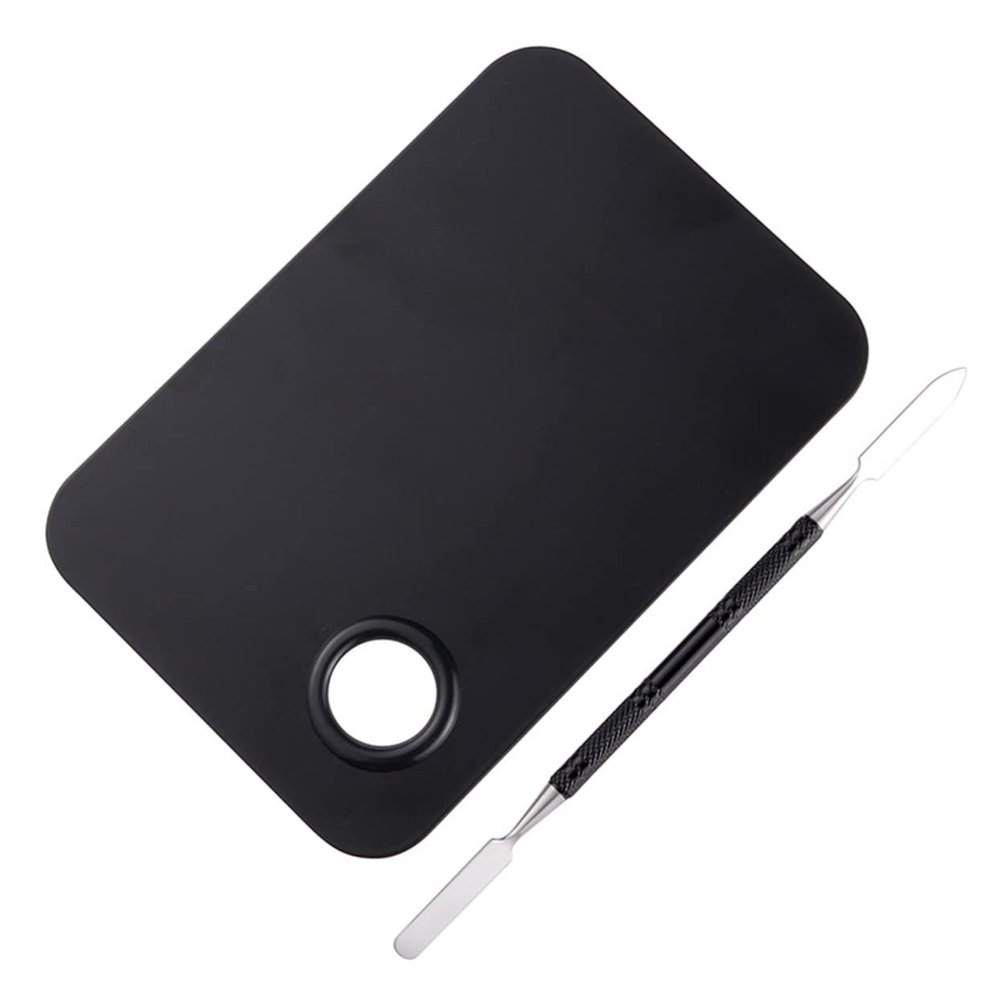 Beavorty 2pcs Nail Art Tools Set Double-Ended Mixing Rod Palette for Large Black Mixing Tray for and Makeup