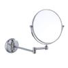 8-Inch Wall Mounted Makeup Mirror, 3X Magnification Two-Sided 360 Swivel Adjustable Height Cosmetic Extendable Bathroom Round Shape Vanity Mirror Chrome,6inchsquarebottom ( Color : 8inchroundbottom ) view 1