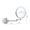 8-Inch Wall Mounted Makeup Mirror, 3X Magnification Two-Sided 360 Swivel Adjustable Height Cosmetic Extendable Bathroom Round Shape Vanity Mirror Chrome,6inchsquarebottom ( Color : 6inchroundbottom ) view 2