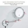8 Inch LED Lighted Wall Mounted Makeup Mirror with Magnification, Double Sided Swivel Vanity Mirror for Bathroom, 360 Degree Rotation, Flexible Gooseneck, and Locking Suction ( Color : Bright Silver , view 2