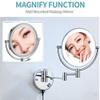 8 Inch LED Lighted Wall Mounted Makeup Mirror with Magnification, Double Sided Swivel Vanity Mirror for Bathroom, 360 Degree Rotation, Flexible Gooseneck, and Locking Suction ( Color : Bright Silver , view 3