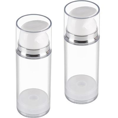 Beaupretty 2PCS 50ML Airless Pumb Bottle Refillable Pump Bottle Airless Lotion Pump Face Cream Dispenser Cream Vacuum Jar Travel as Portable