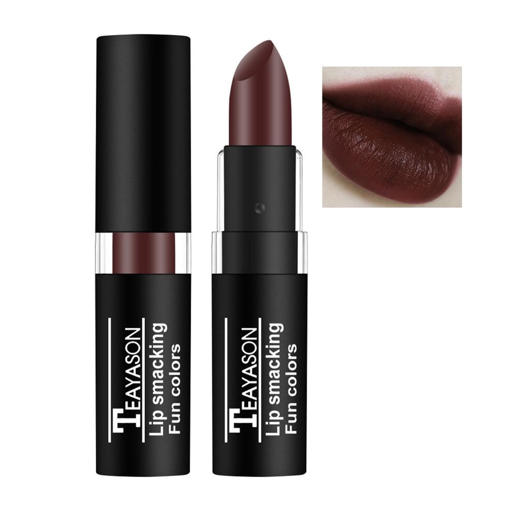 AKARY Marsala Lipstick Long Lasting Lip Gloss, Goth Makeup Vintage Cosmetics Party Gift, Professional Foundation for Women Halloween Cosplay, Special Effects Make Up