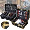 CNCEST Barber'S Suitcase, Beauty Salon Kit Storage Inside Can Place Fan Electric Wand Comb Scissors Cloth Professional Hair Cutting Tools Travel Organizer Box view 4