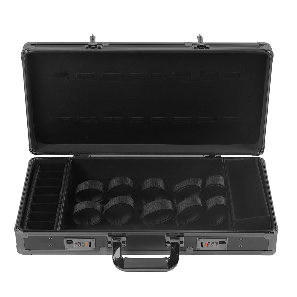 CNCEST Stylist Suitcase, Hairdresser Kit Professional Salon Hair Grooming Bag Organizer Scissors Trimmer Blade Comb Brush Barber Supplies with Shoulder Strap (Black)