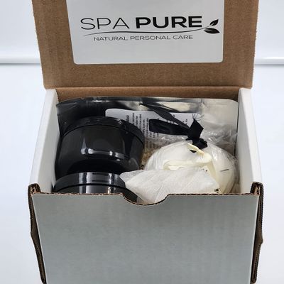 Day Spa Kit, All-Natural, Gift Box, Luxurious Coconut Milk Bubble Bath, Whipped Soap Scrub, Body Butter, Facial Mask, Roll On Perfume (5 Piece Set) (Champagne Toasts, Medium, 5 oz)
