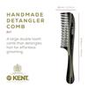 Kent 21T Black Graphite Large Detangling Comb, Wide Teeth for Thick Curly Wavy Hair. Long Hair Detangler Comb For Wet and Dry. Handmade of Quality Cellulose, Saw-Cut Hand Polished, Made in England view 2